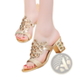 Rhinestone High Heel Sandals Embellished Mule Shoes