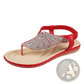 Rhinestone Shell Flip Flops Women Summer Beach Sandals