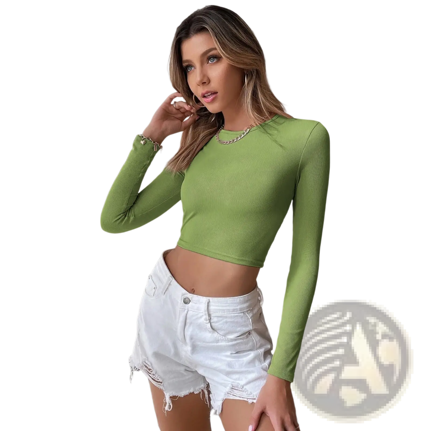 Ribbed Backless Slim Fit Long Sleeve Crop Top