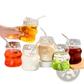 Ribbed Glass Cups with Straws 6 Piece 19oz Set