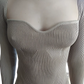 Ribbed Sweetheart Neck Long Sleeve Knit Pullover