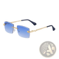 Rimless Sunglasses for Men Gold Snake Uv400
