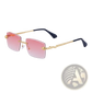Rimless Sunglasses for Men Gold Snake Uv400
