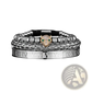 Roman Numeral Leopard Head Braided Leather Bracelet Set