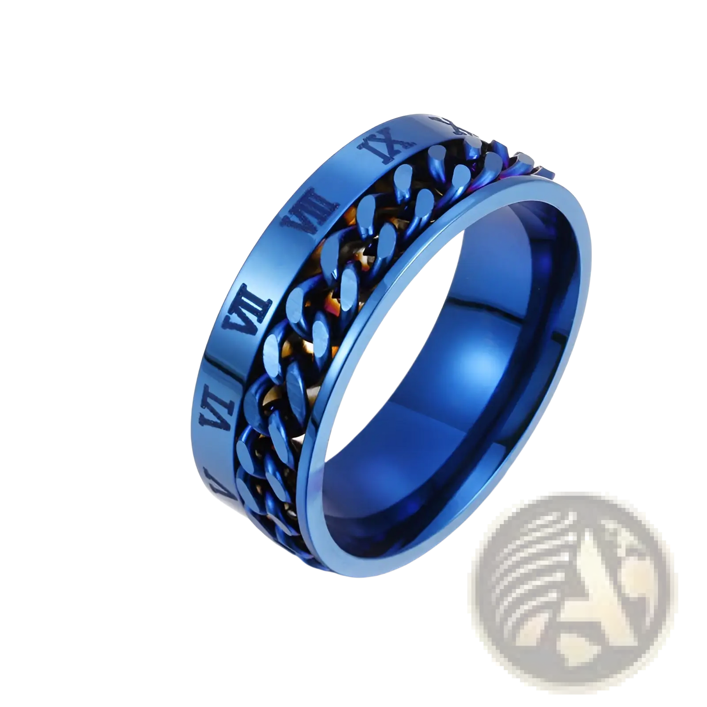 Roman Numeral Spinner Chain Ring with Bottle Opener