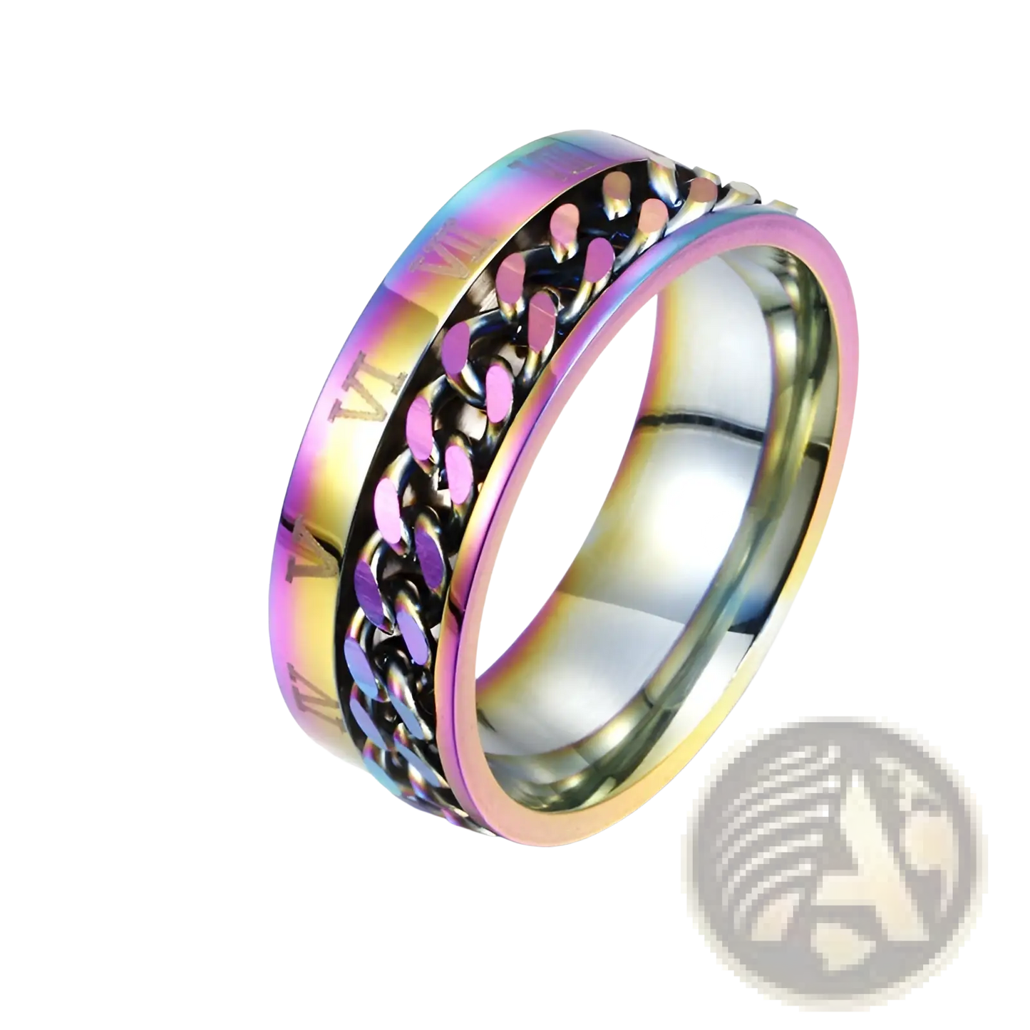 Roman Numeral Spinner Chain Ring with Bottle Opener