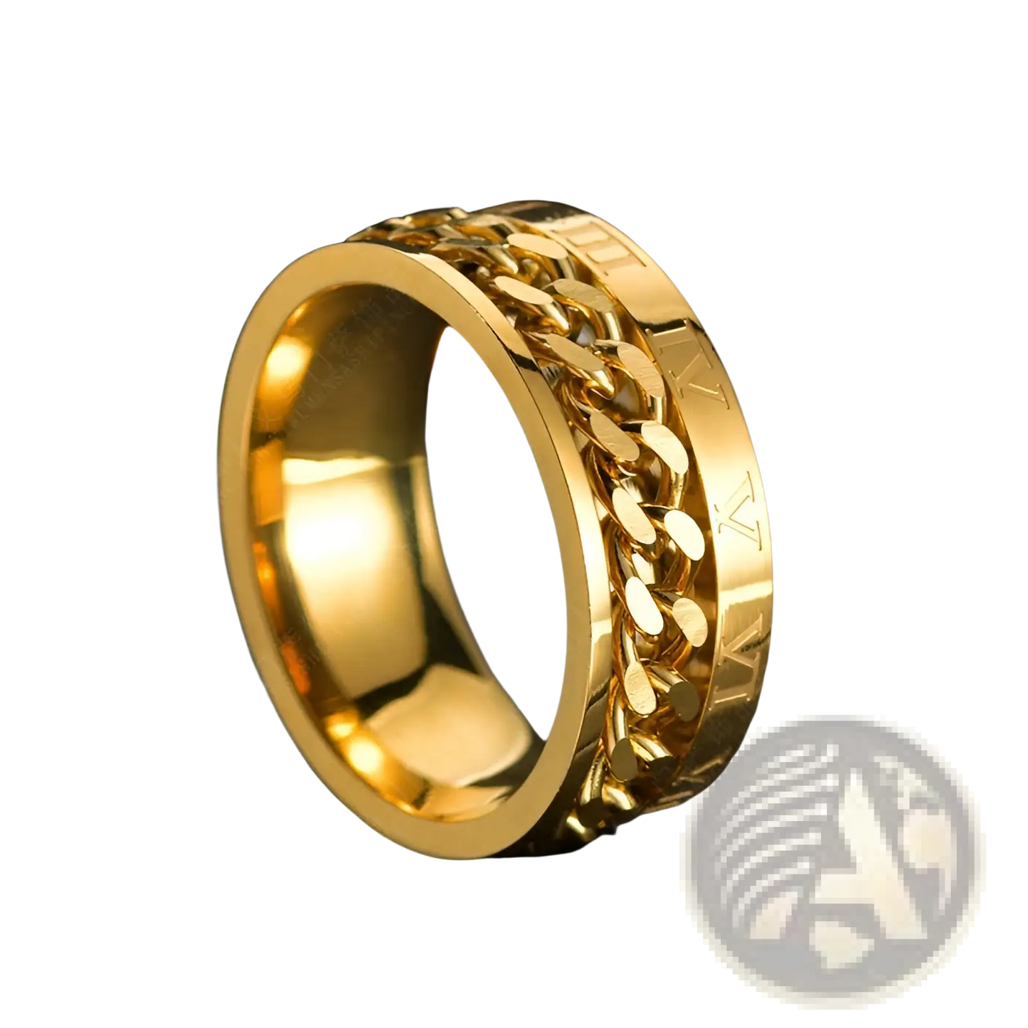 Roman Numeral Spinner Chain Ring with Bottle Opener