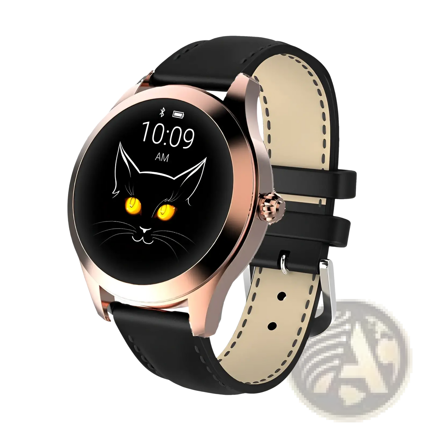 Rose Gold Butterfly Smartwatch with Stainless Steel Mesh Band