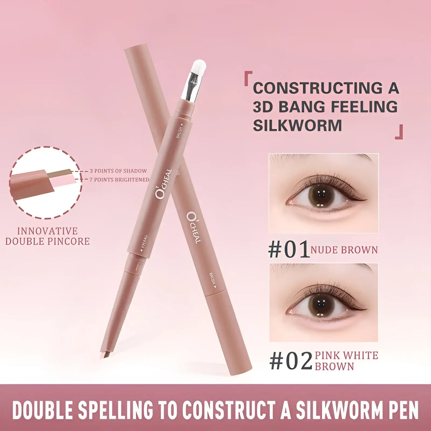 Rose Gold Dual Ended Eyeshadow and Silkworm Pen