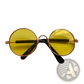 Rose Gold Metal Round Cat Sunglasses with Mirrored Lenses