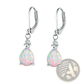 Rose Gold Opal Teardrop Earrings with Diamond Accents