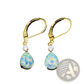 Rose Gold Opal Teardrop Earrings with Diamond Accents