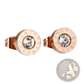 Rose Gold Roman Numeral Diamond Stud Earring Set
