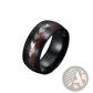 Rose Gold Stainless Steel Wood Grain Arrow Inlaid Ring