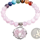 Rose Quartz Tree of Life Chakra Beaded Bracelet