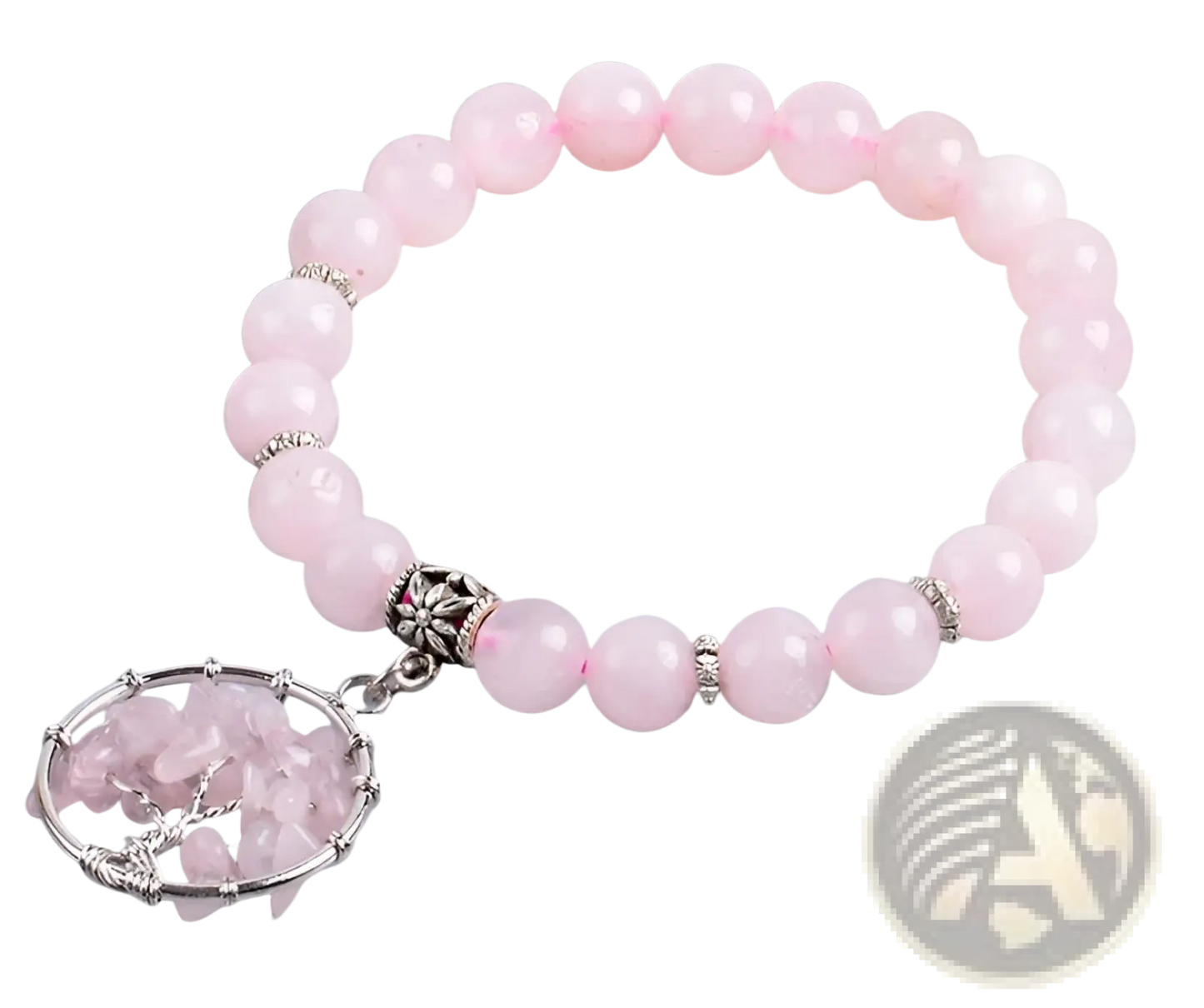 Rose Quartz Tree of Life Chakra Beaded Bracelet