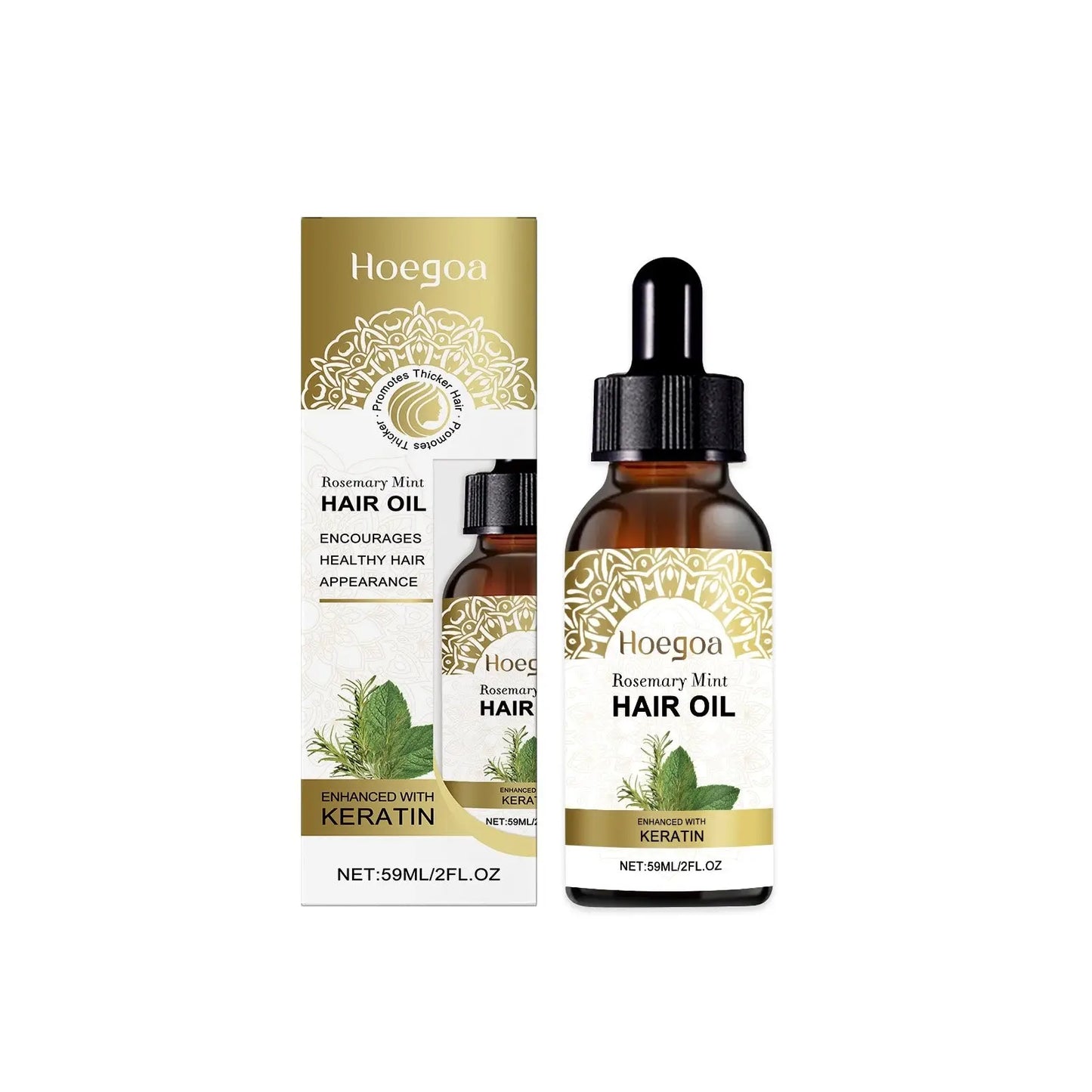 Rosemary Mint Hair Oil with Keratin and Castor Oil