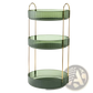 Rotating Makeup Organizer 3 Tier Green and Gold