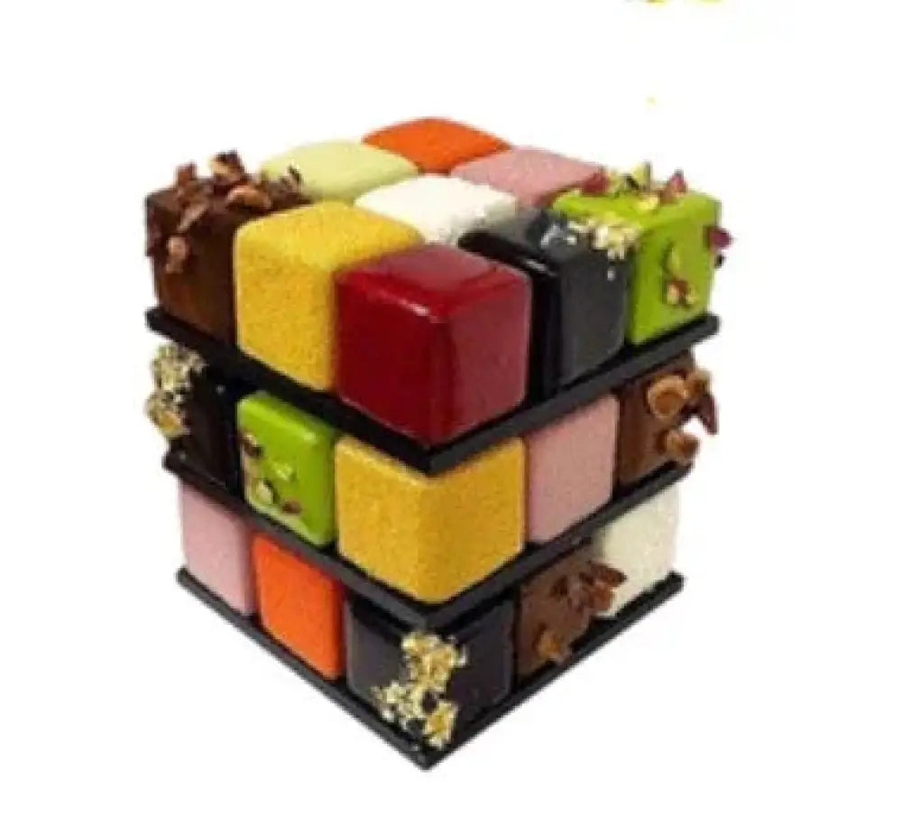 9-cavity Rubik’s Cube Silicone Mousse Baking Mold