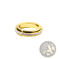 Rotating Square Diamond Titanium Steel Ring in Gold