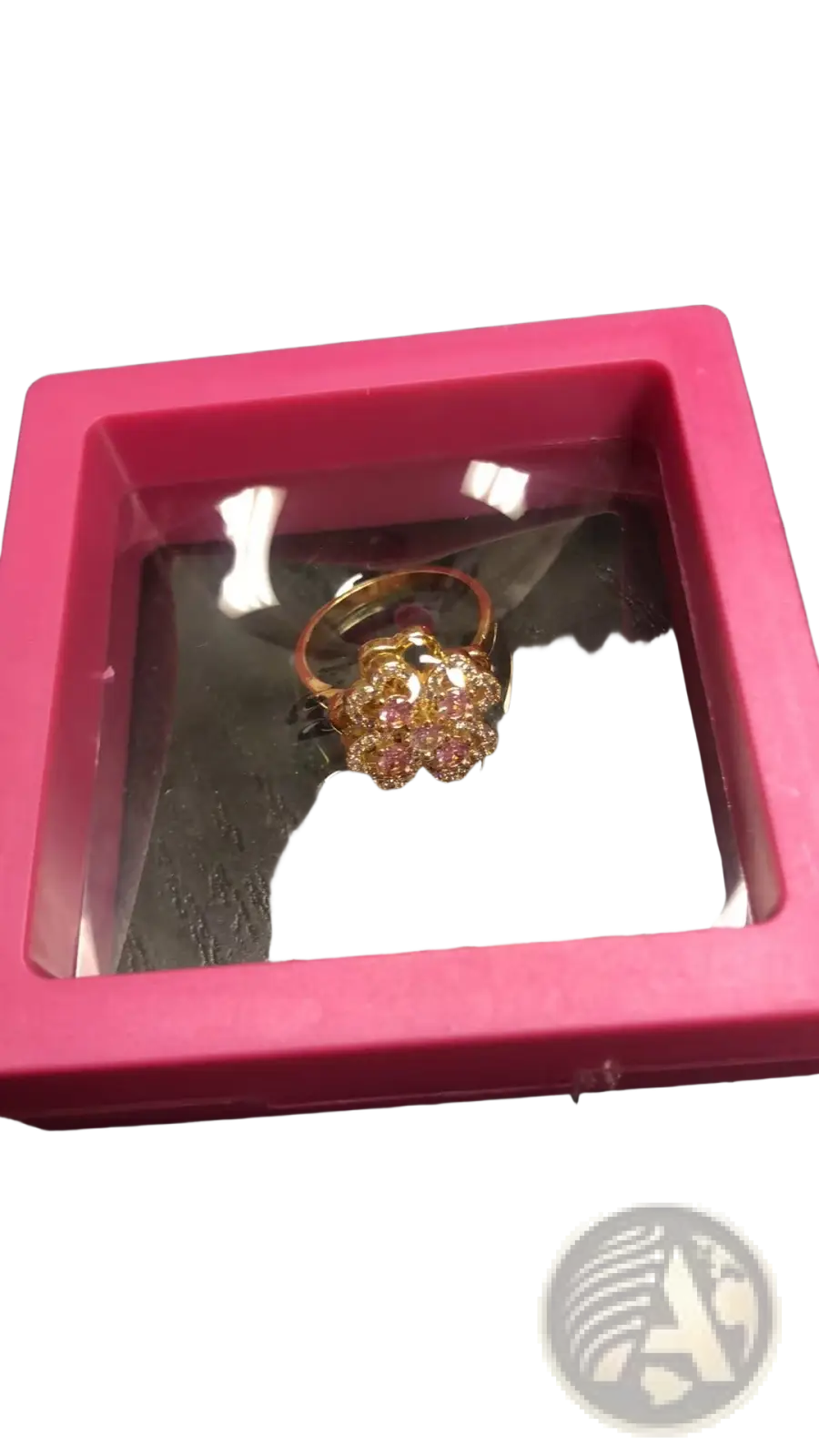 Rotating Zircon Four Leaf Clover Adjustable Gold Ring