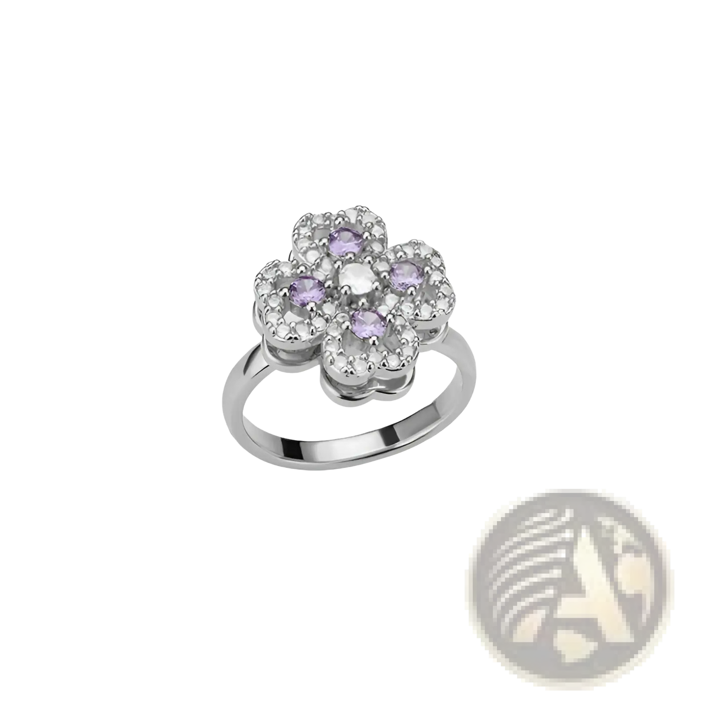 Rotating Zircon Four Leaf Clover Adjustable Gold Ring