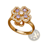 Rotating Zircon Four Leaf Clover Adjustable Ring