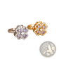 Rotating Zircon Four Leaf Clover Adjustable Ring