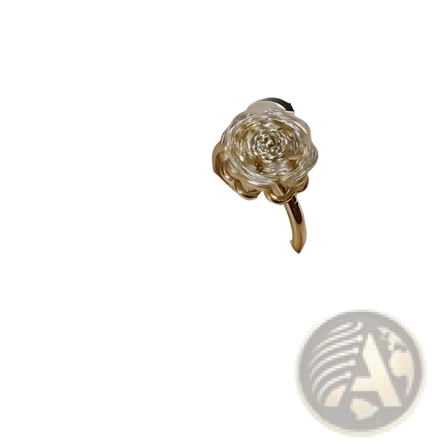 Rotating Zircon Four Leaf Clover Adjustable Ring