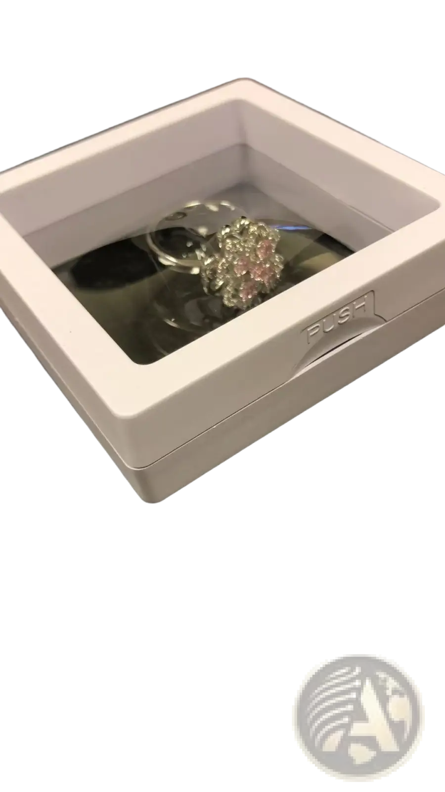 Rotating Zircon Four Leaf Clover Adjustable Ring