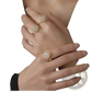 Rotating Zircon Four Leaf Clover Adjustable Ring