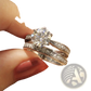 Round Cut Zircon Wedding Ring Set in White Gold Finish