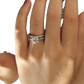 Round Cut Zircon Wedding Ring Set in White Gold Finish