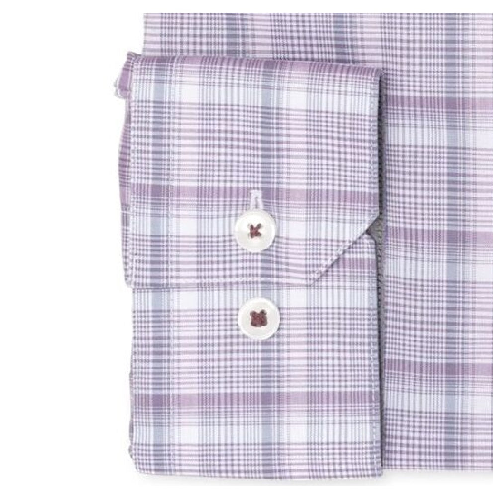 Ryan Seacrest Distinction Men's Amethyst Plaid Dress Shirt Light Purple Size 17.5x32-33