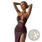 Ruched Halterneck Satin Split Maxi Dress
