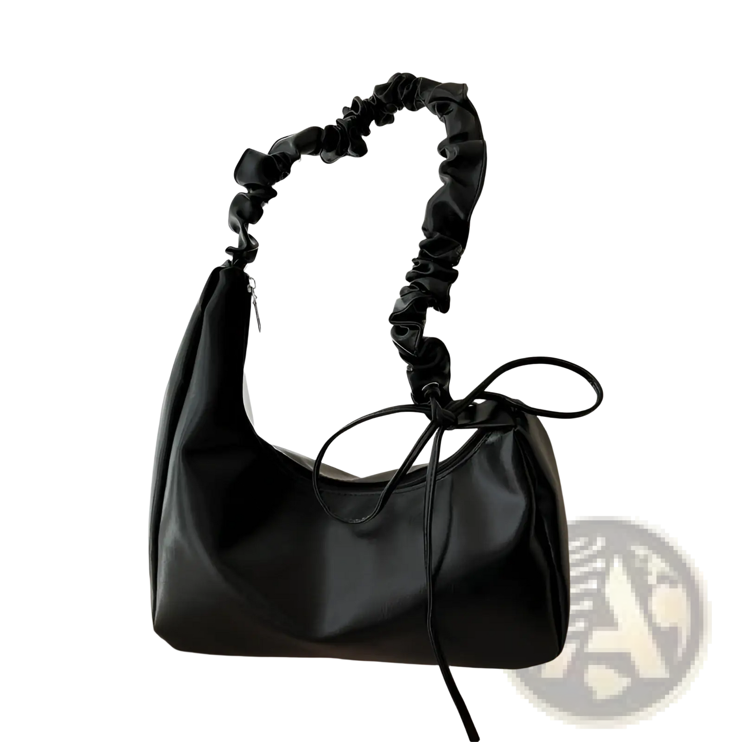 Ruched Shoulder Bag Patent Leather Handbag