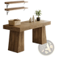 Rustic Wooden Desk with Natural Finish and Sturdy Legs