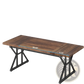 Rustic Wooden Office Desk with Black Metal x Legs