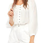 Free People Women's Cool Meadow Cotton Peasant Blouse White Size Large