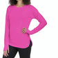 Ideology Women's Heathered Long Sleeve Top Purple Size Small