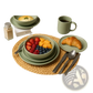 12-Piece Stoneware Dinnerware Sets With Mugs  Microwave & Dishwasher Safe  Non-Toxic Dinner Plates Bowls Set   Stackable Matte Glaze Kitchenware For 3
