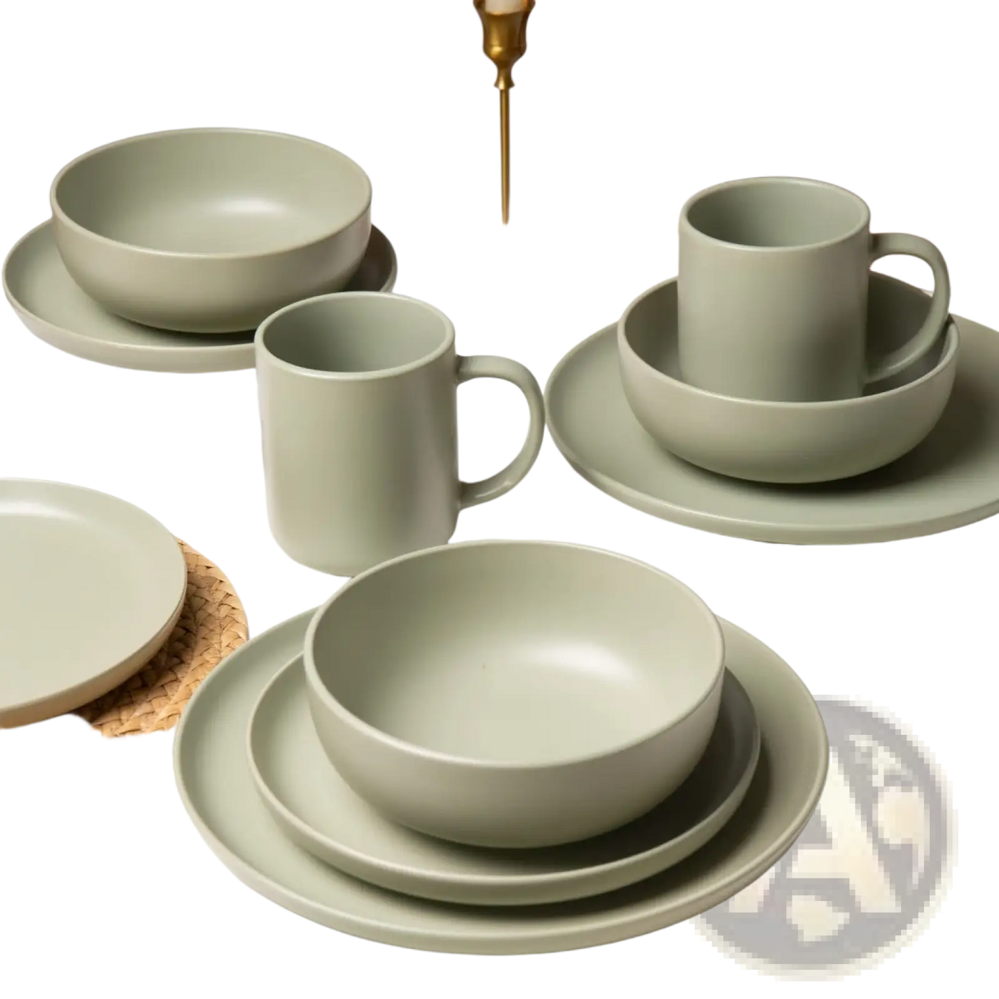 12-Piece Stoneware Dinnerware Sets With Mugs  Microwave & Dishwasher Safe  Non-Toxic Dinner Plates Bowls Set   Stackable Matte Glaze Kitchenware For 3