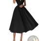 Satin v Neck Spaghetti Strap a Line Midi Dress