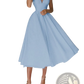 Satin v Neck Spaghetti Strap a Line Midi Dress