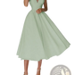 Satin v Neck Spaghetti Strap a Line Midi Dress