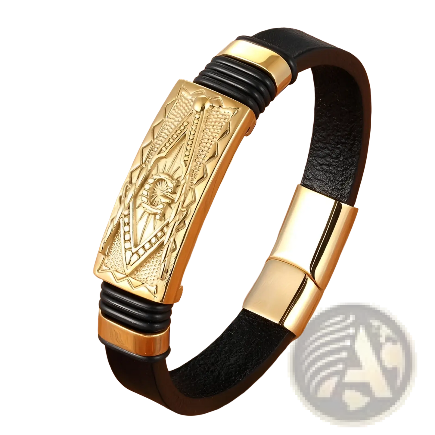 Scorpion Leather Bracelet with Gold Magnetic Clasp