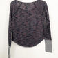 Free People Women's Printed Long Sleeve Scoop Neck T-Shirt Top Navy Size Small