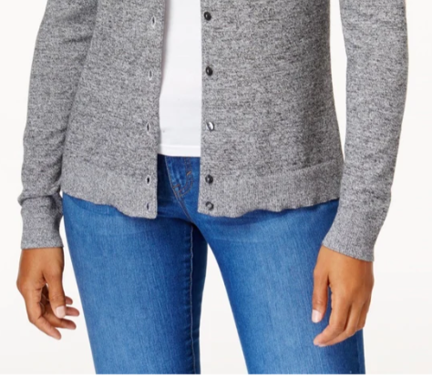 Karen Scott Women's Button-Down Cardigan Gray Size Medium