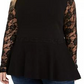 INC International Concepts Women's Plus Size Rhinestone Tunic Black Size 1X