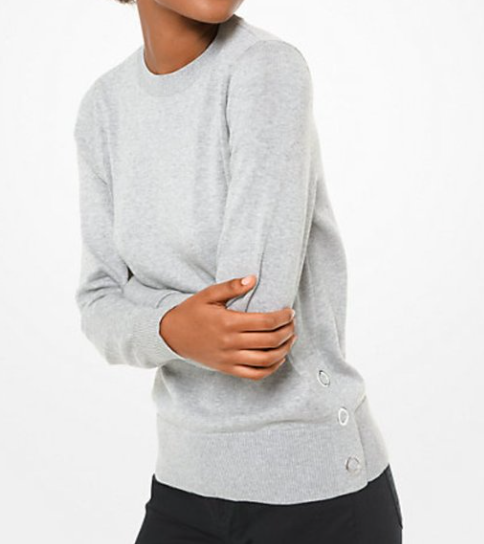 Michael Kors Women's Snap-Hem Sweater Gray Size X-Small